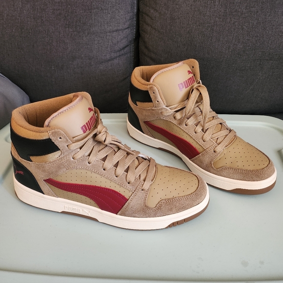 Puma Men's Beige and Burgundy Sneakers. Size 10.5 - Picture 5 of 9